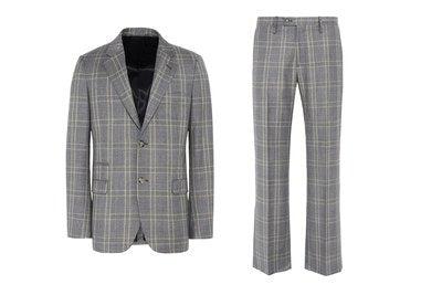 Jaeger London Prince of Wales Checked Wool Suit 2 Pieces Size 36R 30R Men