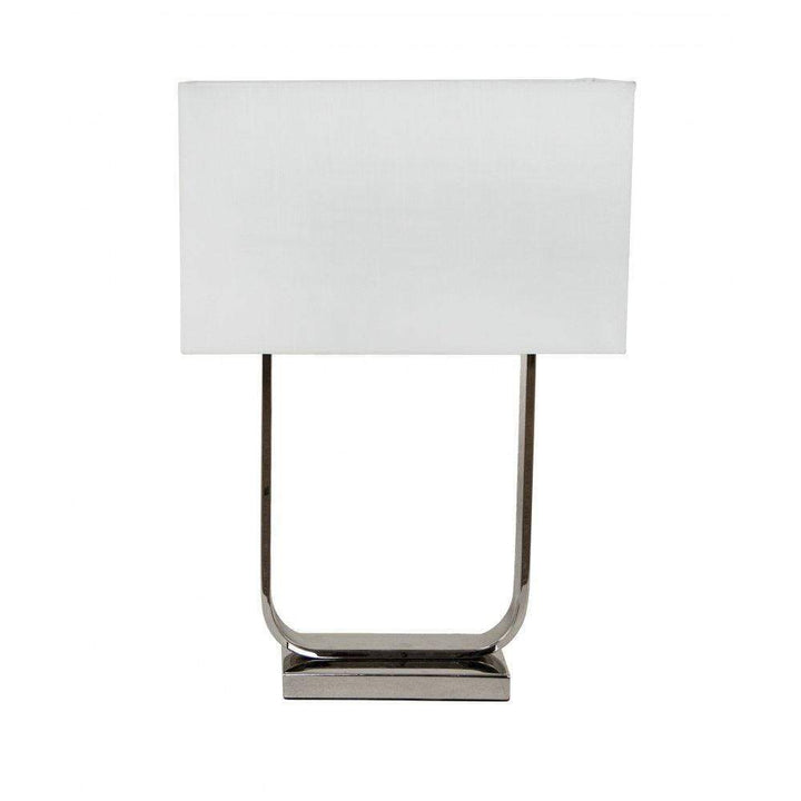 RV ASTLEY PARIS NICKEL SILK SHADE PAIR TABLE LAMP 2 PIECES