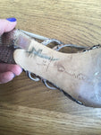 Oscar de la Renta metallic slingback snakeskin leather sandals Size 37 UK 4 US 7 Ladies