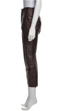 Brunello Cucinelli high-waisted leather trousers pants size I 42 US 6 UK 10 ladies