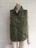 Ralph Lauren Denim & Supply Vest Cotton Green/Olive USA Flag Jacket S Small Ladies