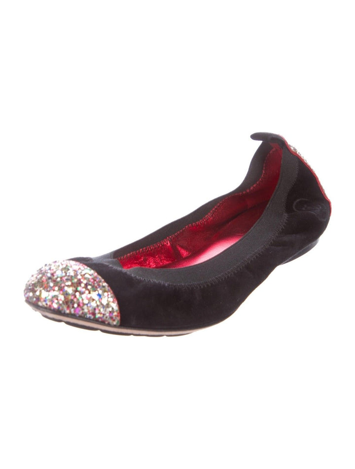 CHANEL LIMITED EDITION CC SUEDE GLITTER FLATS SHOES  £945 Ladies