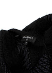 CHANEL 2020 black knitted alpaca wool long coat jacket F 36 UK 8 US 4 S small ladies