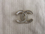 Chanel 17P Large Crystals Pin CC Logo Silver Brooch AMAZING 2017 Ladies