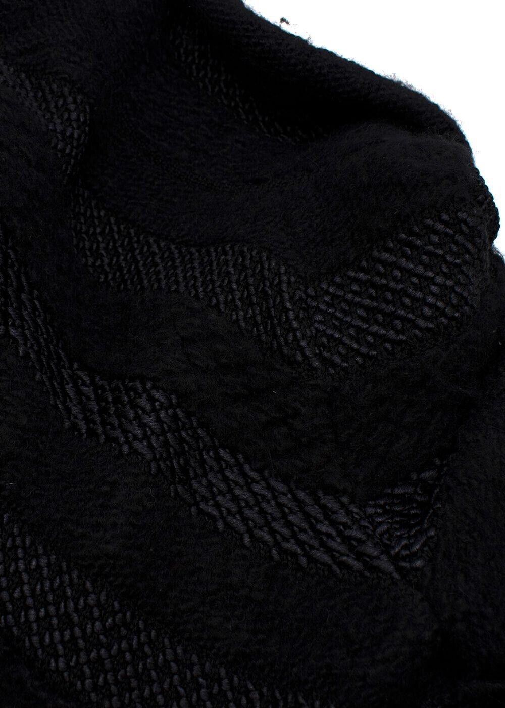 CHANEL 2020 black knitted alpaca wool long coat jacket F 36 UK 8 US 4 S small ladies