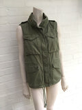 Ralph Lauren Denim & Supply Vest Cotton Green/Olive USA Flag Jacket S Small Ladies