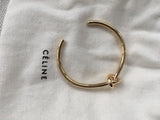 Celine Phoebe Philo Gold Knot Cuff Bracelet Extra Thin Knot Bracelet Medium Ladies