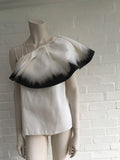 Vika Gazinskaya Monochrome dip-dye Ruffle Silk Top Size F 36 UK 10 US 6 Ladies