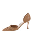 Manolo Blahnik Leather D'orsay Pumps Heels Shoes 37 UK 4 US 7 Ladies