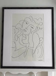 Sketch of Picasso's Head Painting Drawing Medium Size