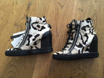 Giuseppe Zanotti Women PonyHair Wedge Sneakers In Leopard 37 UK 4 US 7  LADIES