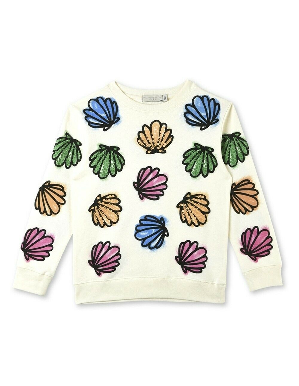 Stella McCartney KIDS Girls' shell print sequins sweatshirt top Children