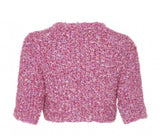 Amazing Chanel 2022 Cropped Pink Boucle Blazer Jacket F 34 UK 4 US 2