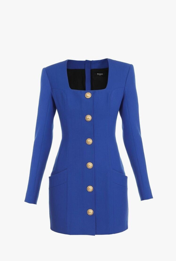 SOLD OUT Balmain Wool SINGLE BREASTED Mini BLAZER DRESS F 38 UK10 US 6 ladies