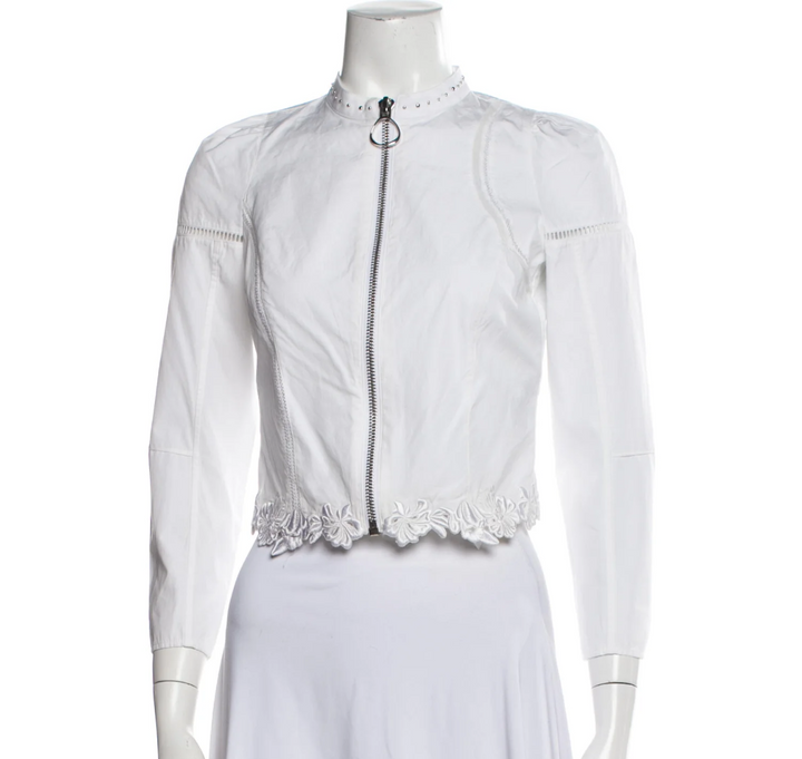 3.1 Phillip Lim Runaway White Embroidered Jacket Size US 2 UK 6 XS ladies