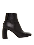 Stella Mccartney Ankle Boots Black Curved Block-Heel Booties Ladies