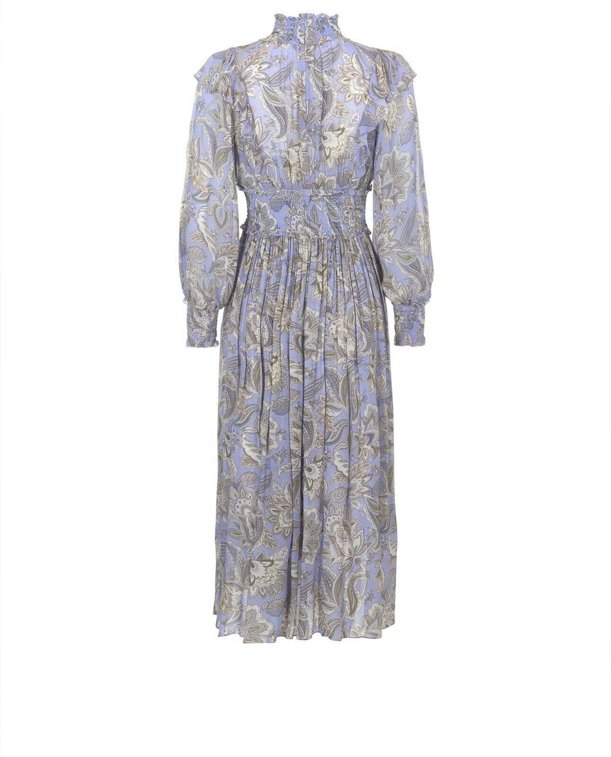 ZIMMERMANN 2020 Lucky Shirred Printed Midi Dress Size 0 XS ladies