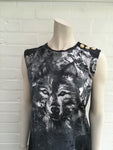 BALMAIN Runaway Women's Wolf print distressed T-shirt Top F 36 UK 4 US 6 XS LADIES
