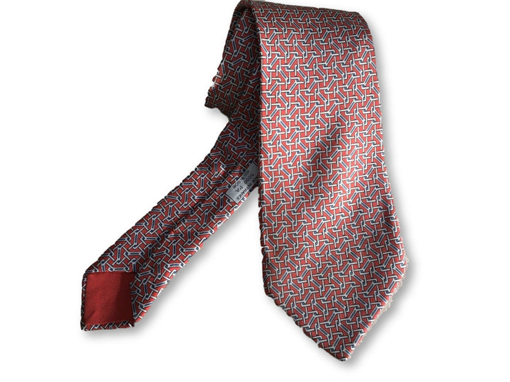 Hermès HERMES Paris Silk Blue Print Tie 5050 PA 100% AUTHENTIC Men