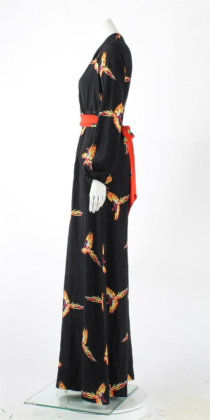 Diane von Furstenberg Cutout Parrots belted printed silk jumpsuit Size US 2 Ladies