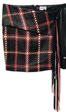MAGDA BUTRYM Santa Fe fringed woven leather mini skirt Size F 34 XS Ladies
