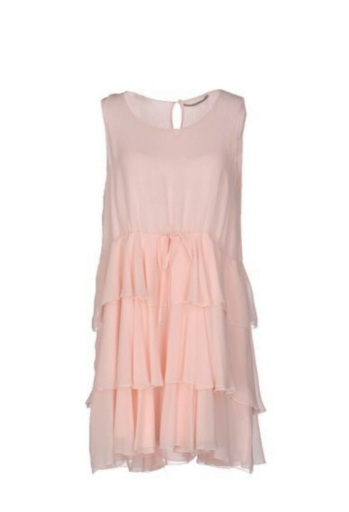 Ermanno Scervino Sleeveless Silk Pink Ruffle Dress Size I 40 LADIES
