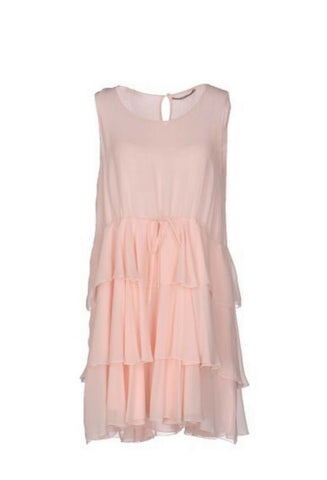 Ermanno Scervino Sleeveless Silk Pink Ruffle Dress Size I 40 LADIES