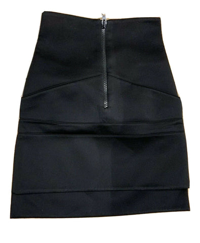 ICONIC Givenchy Black Mini High Waisted Skirt Size US 0 UK 4 XXS ladies