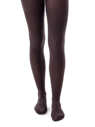 Falke Tights Tight Cotton Elegance Knit Dark Brown Pinstripe 4865  Ladies