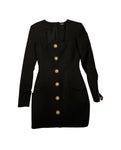 £3,940 SOLD OUT Balmain BLACK WOOL BLAZER DRESS F 40 UK 12 US 8 ladies