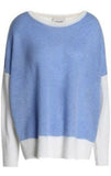 CHARLI Oversized Color-block Cashmere Sweater Light Blue Jumper Sweater Size XS ladies