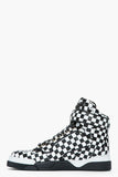 Givenchy White & Black Woven Leather Check Sneaker Trainers Unisex Justin Bieber Men