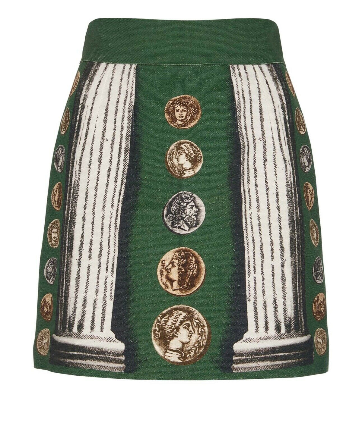 Dolce & Gabbana Linen Runaway Roman Column Mini Skirt Size I 38 UK 6 US 2 XS ladies