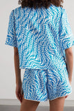 FENDI X Sarah Coleman Ff Vertigo Silk Twill Shirt & Shorts Set Size i 40 uK 8 US ladies