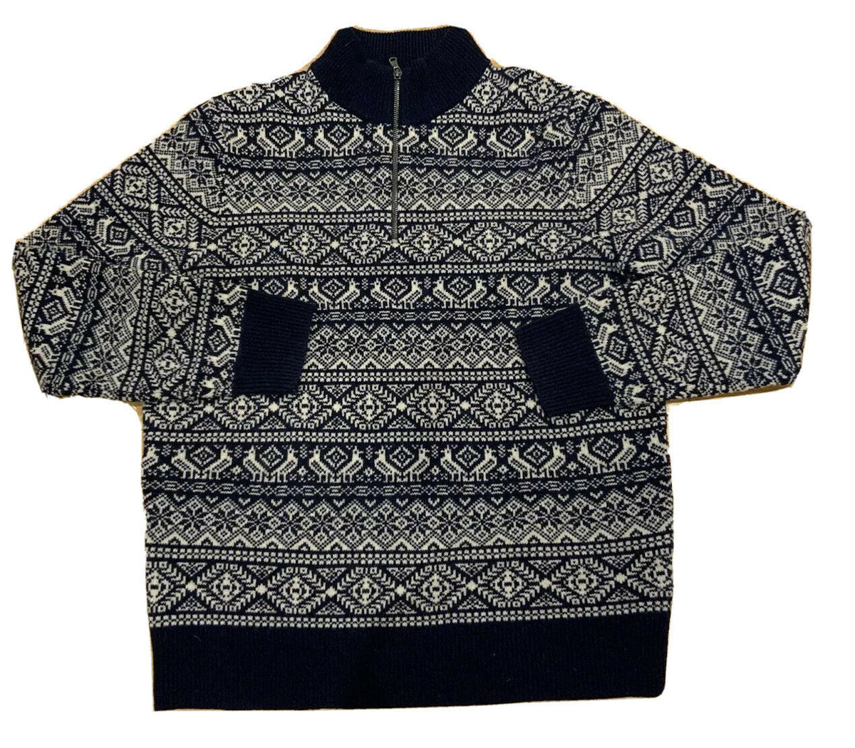 J.Crew Lambswool Fair Isle Sweater Jumper Pullover Size L large men