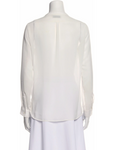 Sandro Paris White Pleated Silky Blouse Top Size 1 S Small ladies