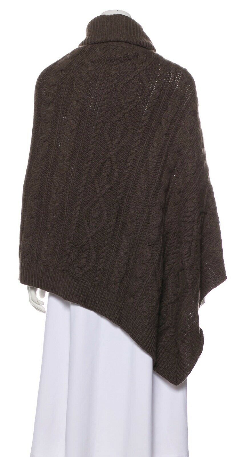 Loro Piana Ladies CASHMERE Cable Knit Turtlneck Poncho Size S Small ladies