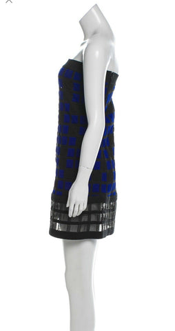 CHANEL, Dresses, Chanel Ss3 Black Blue Strapless Mini Dress Size 36