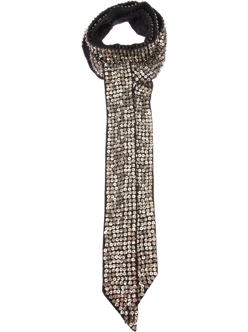 $1255 ISABEL MARANT Gunmetal Pulse Sequin Embellished Scarf one size ladies