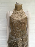 Ralph Lauren Couture Embellished Beaded Gold Dress Size US 6 UK 10 I 42 LADIES