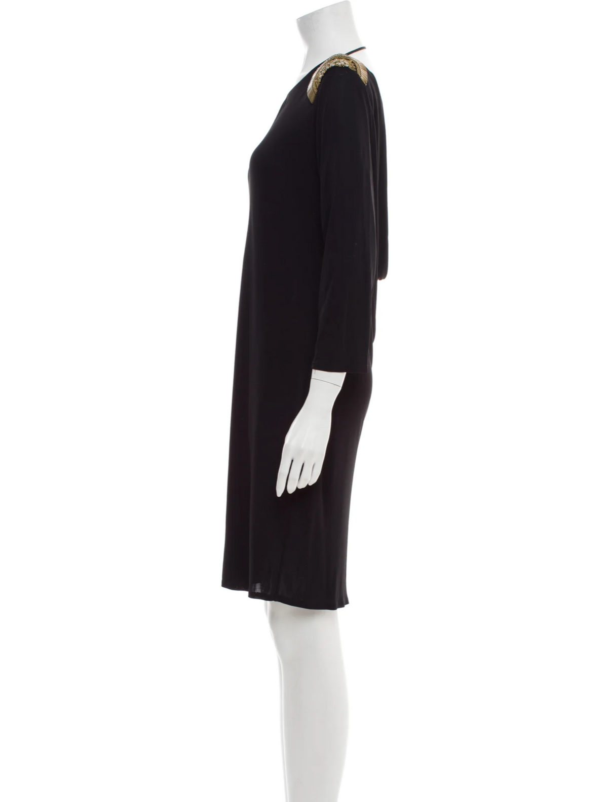 Emilio Pucci MOST WANTED Black Embellished Epaulettes Dress I 44 UK 12 US 10 ladies