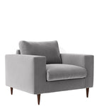 by Swoon Studio Evesham Armchair Comfortable Velvet in Ice Grey Chair