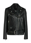 KARL LAGERFELD LEATHER BIKER JACKET SIZE I 44 F 40 lade