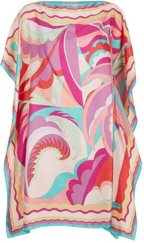 Emilio Pucci 2019 MOST WANTED Gorgeous Silk Printed Kaftan Dress ONE SIZE FITS ladies