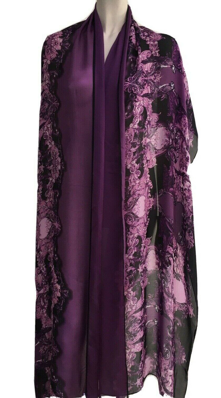 Roberto Cavalli RUNAWAY LARGE PAROTS PRINT SILK SCARF SHAWL AMAZING ladies