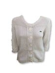 LACOSTE Knit Wool Button Down Cardigan Jumper Sweater Ladies