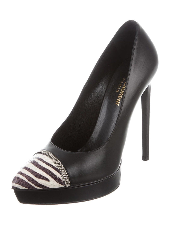 SAINT LAURENT JANIS SNAKESKIN platform Shoes Pumps Size 37 UK 4 US 7 Ladies