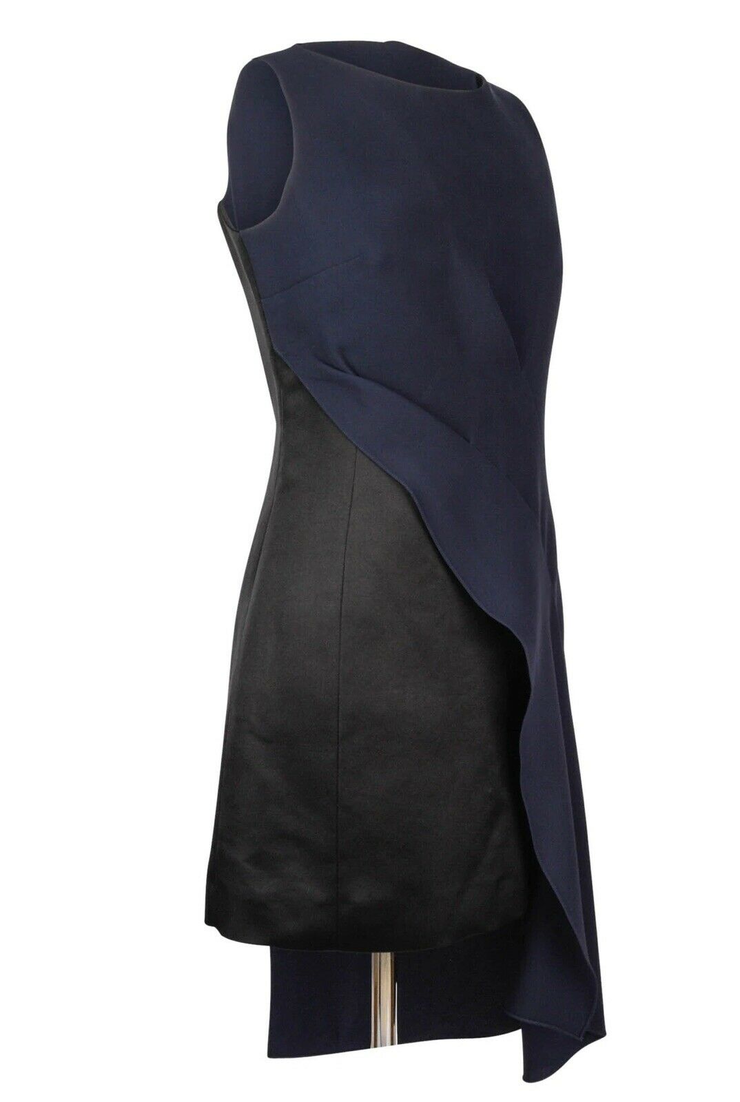 Christian Dior Iconic Collectors Navy Blac Silk Asymmetric Dress Size F 40 UK 12 ladies