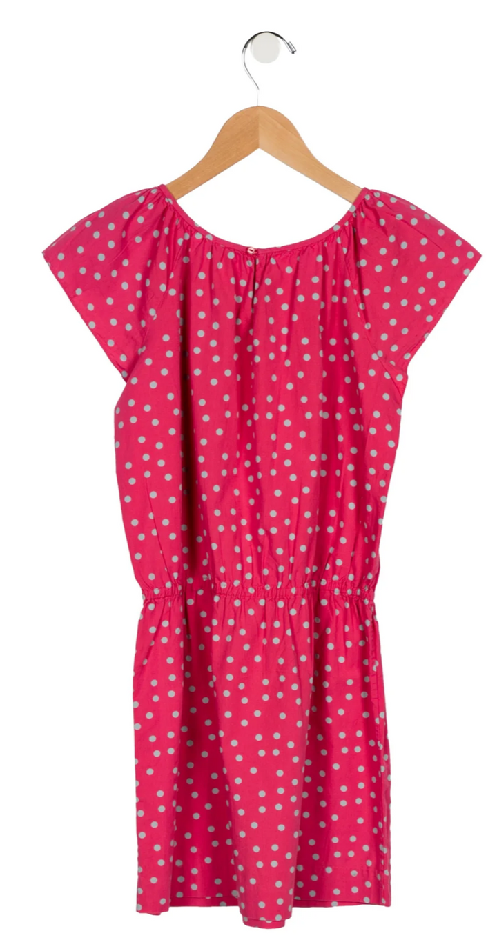 BONPOINT GIRLS CLEA GRENADINE POLKA DOT PINK DRESS 6 YEARS children