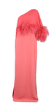 16ARLINGTON 2023 cape-effect 'Alder' grown feathers maxi dress Size UK 12 US 8 ladies